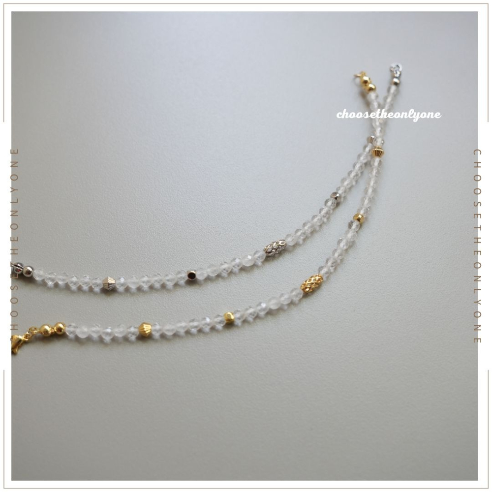 👩🏻CTOO28👩🏻 隔日到貨 淨化磁場 極細白水晶4mm手鍊 | 天然水晶 平衡情緒 手鍊 手鏈 純手工飾品-細節圖9