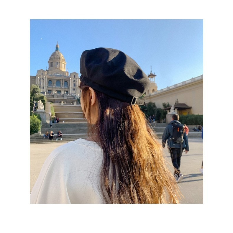 【JDUDS】貝雷帽 畫家帽 羊毛貝雷帽 貝蕾帽 南瓜帽 素面貝雷帽秋 帽子-細節圖2