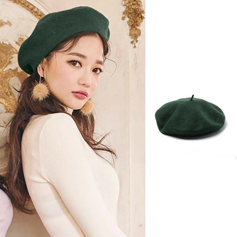 【JDUDS】貝雷帽 畫家帽 羊毛貝雷帽 貝蕾帽 南瓜帽 素面貝雷帽秋 帽子-細節圖3