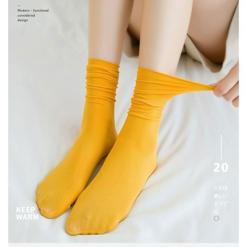 【JDUDS】韓國純色復古堆堆襪 堆堆襪 長襪 中筒襪 襪子 女襪 韓妞 必備款 JDUDS 11色可選-細節圖3