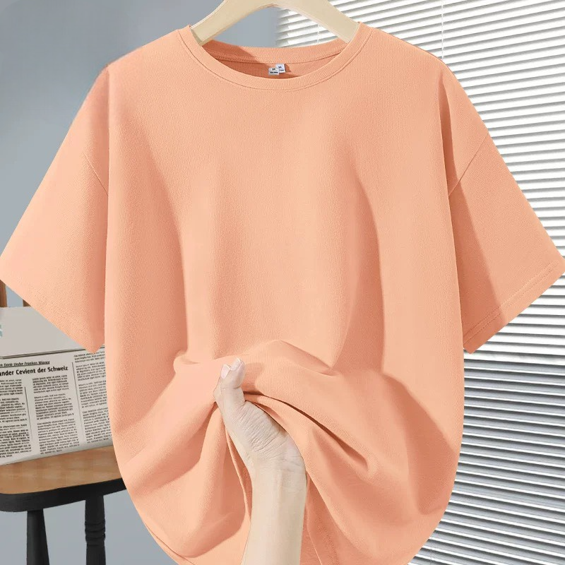 【JDUDS】冰絲T恤 涼感上衣 夏季韓版ins 短袖外穿寬鬆上衣 打底衫 降溫 仙女 寬鬆圓領T 寬鬆圓領T 舒適-規格圖7