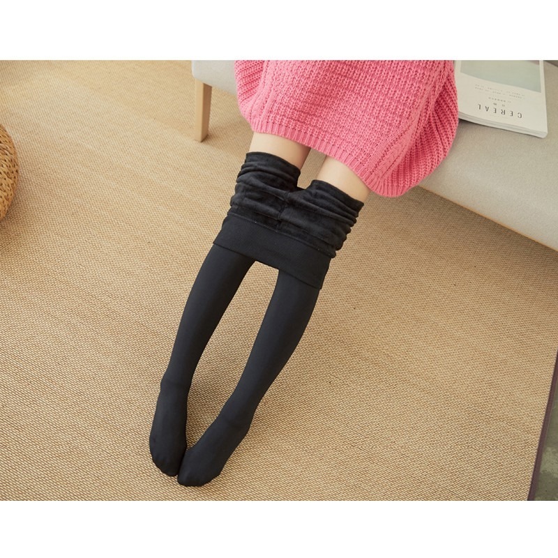 【JDUDS】刷毛加絨內搭褲 加絨貼腿內搭褲 刷毛褲 光腿神器 連腳褲褲襪 內刷毛包腳褲打底 內有彈性絲襪薄款-細節圖2