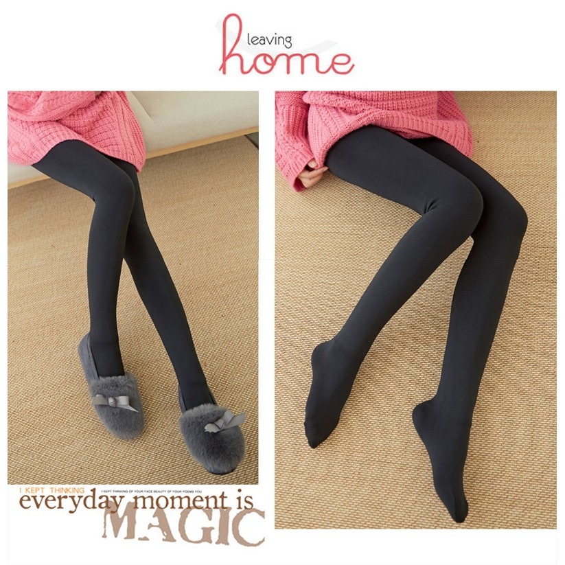 【JDUDS】刷毛加絨內搭褲 加絨貼腿內搭褲 刷毛褲 光腿神器 連腳褲褲襪 內刷毛包腳褲打底 內有彈性絲襪薄款-細節圖3