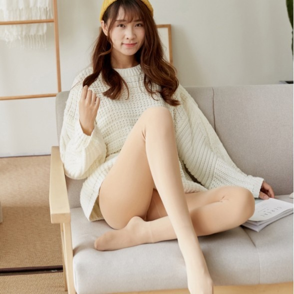 【JDUDS】刷毛加絨內搭褲 加絨貼腿內搭褲 刷毛褲 光腿神器 連腳褲褲襪 內刷毛包腳褲打底 內有彈性絲襪薄款-細節圖5