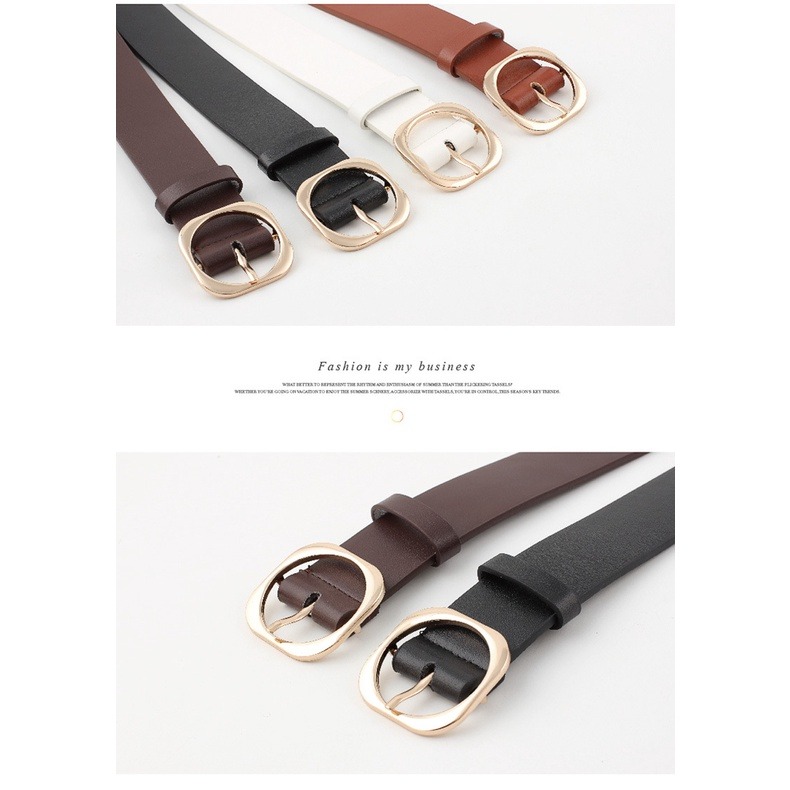 【JDUDS】韓版百搭簡約圓形金屬扣皮帶 圓扣皮帶 皮帶-細節圖3