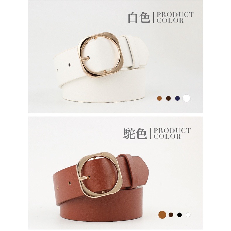【JDUDS】韓版百搭簡約圓形金屬扣皮帶 圓扣皮帶 皮帶-細節圖6