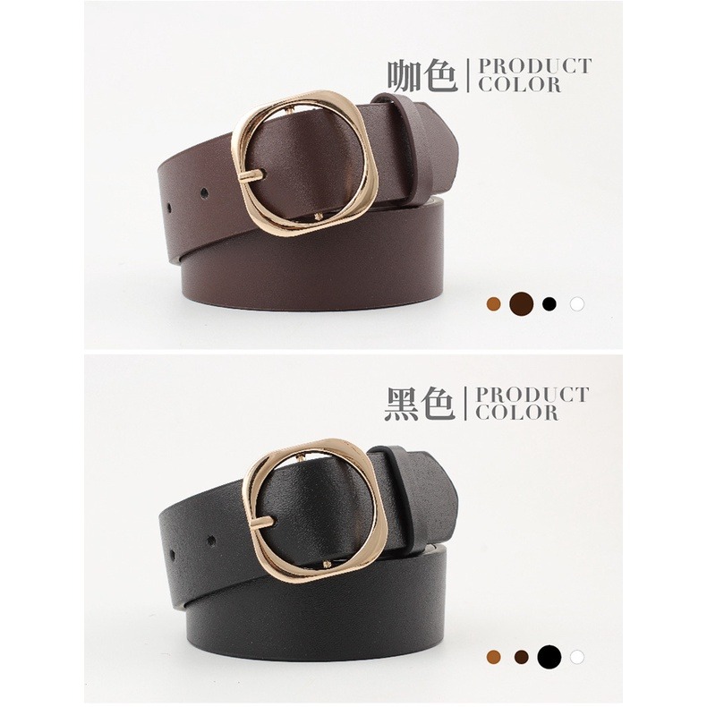 【JDUDS】韓版百搭簡約圓形金屬扣皮帶 圓扣皮帶 皮帶-細節圖7