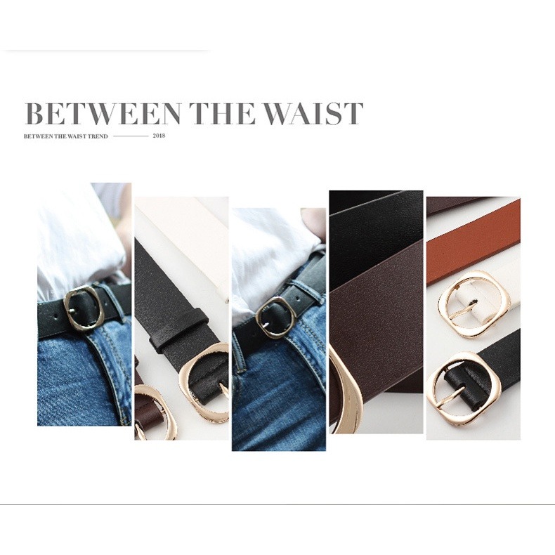 【JDUDS】韓版百搭簡約圓形金屬扣皮帶 圓扣皮帶 皮帶-細節圖8