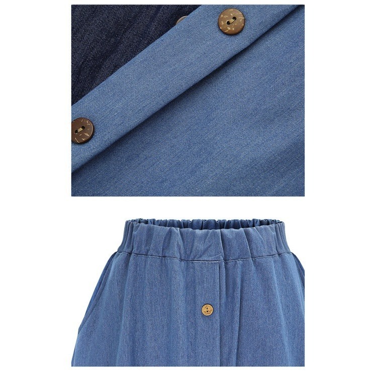 【JDUDS】 牛仔裙/牛仔長裙/丹寧裙子/長裙/鬆緊/口袋/顯瘦/大尺碼/裙子/女生裙子/女生衣著/a字裙/半身裙-細節圖6