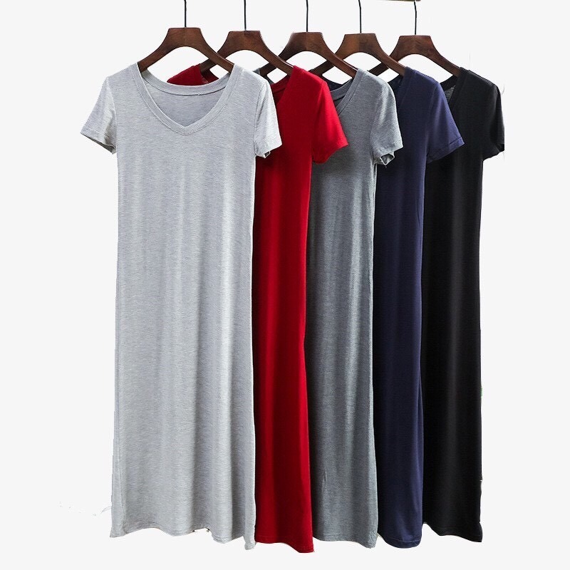 【JDUDS】莫代爾 顯瘦 超彈力 孕婦 大尺碼舒適短袖連身裙-細節圖2