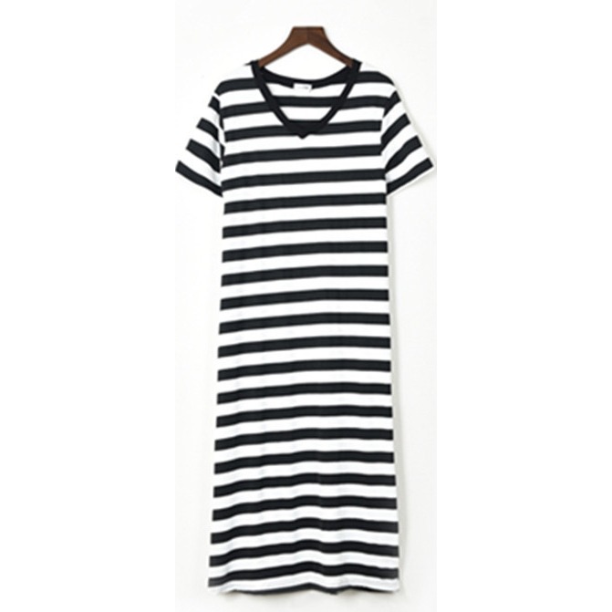 【JDUDS】莫代爾 顯瘦 超彈力 孕婦 大尺碼舒適短袖連身裙-規格圖9