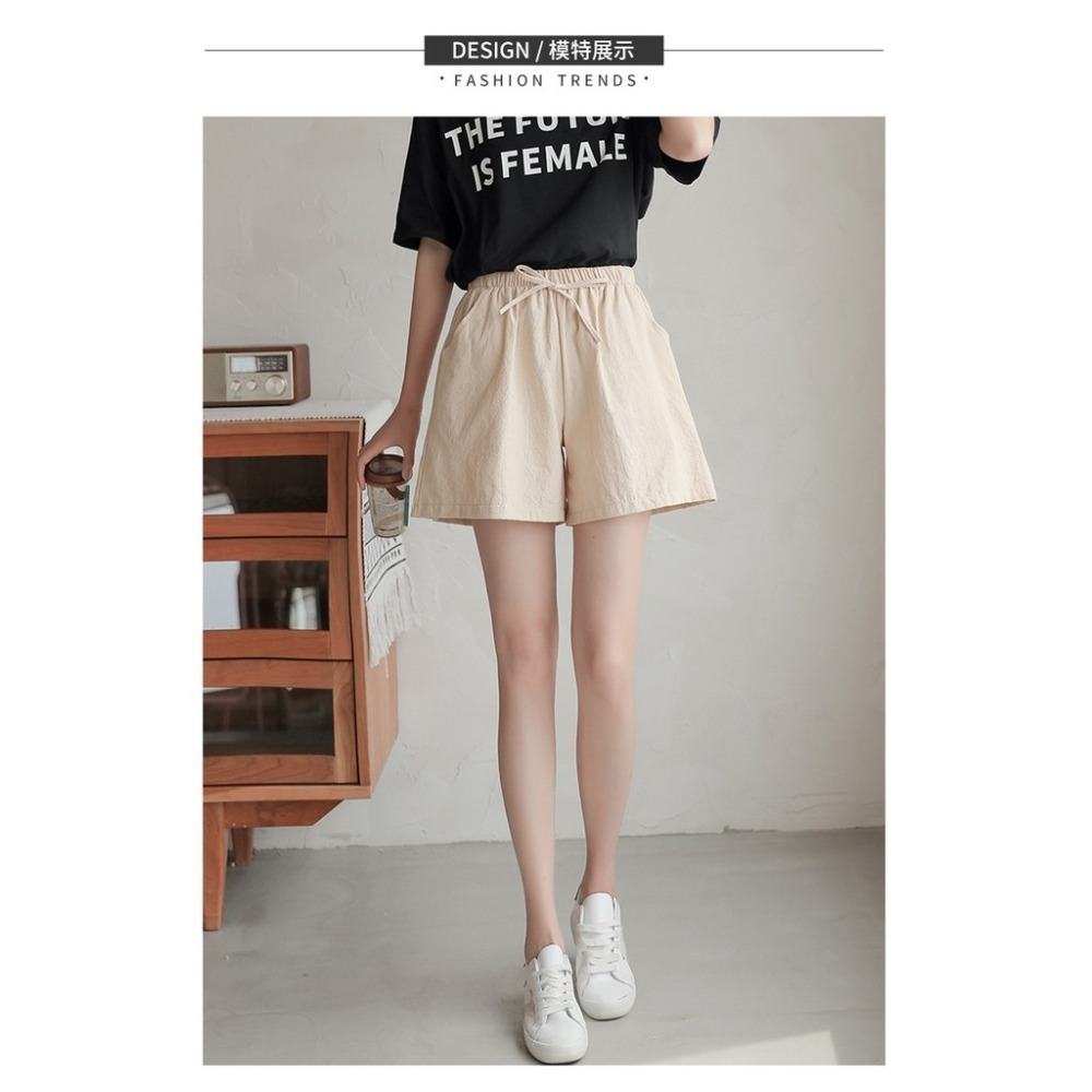 【JDUDS】居家棉麻短褲 居家 休閒褲 短褲 寬褲 闊腿褲-細節圖2