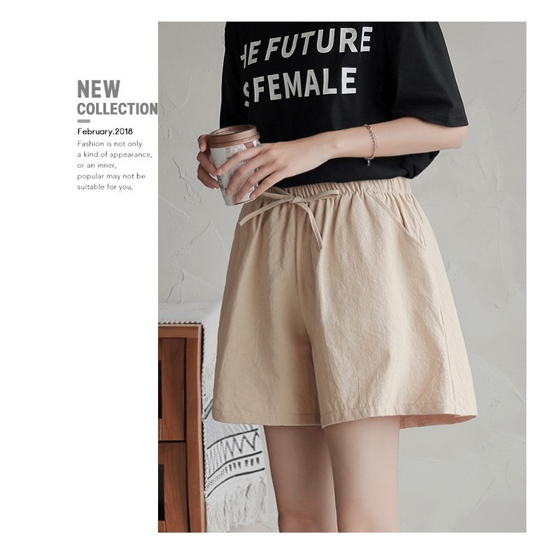 【JDUDS】居家棉麻短褲 居家 休閒褲 短褲 寬褲 闊腿褲-細節圖3