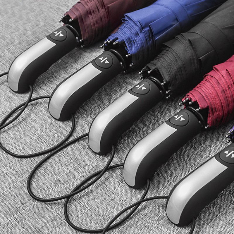 強化十骨自動傘 自動傘 折疊傘 黑膠傘 一鍵開闔 抗強風 抗UV 耐用-細節圖2