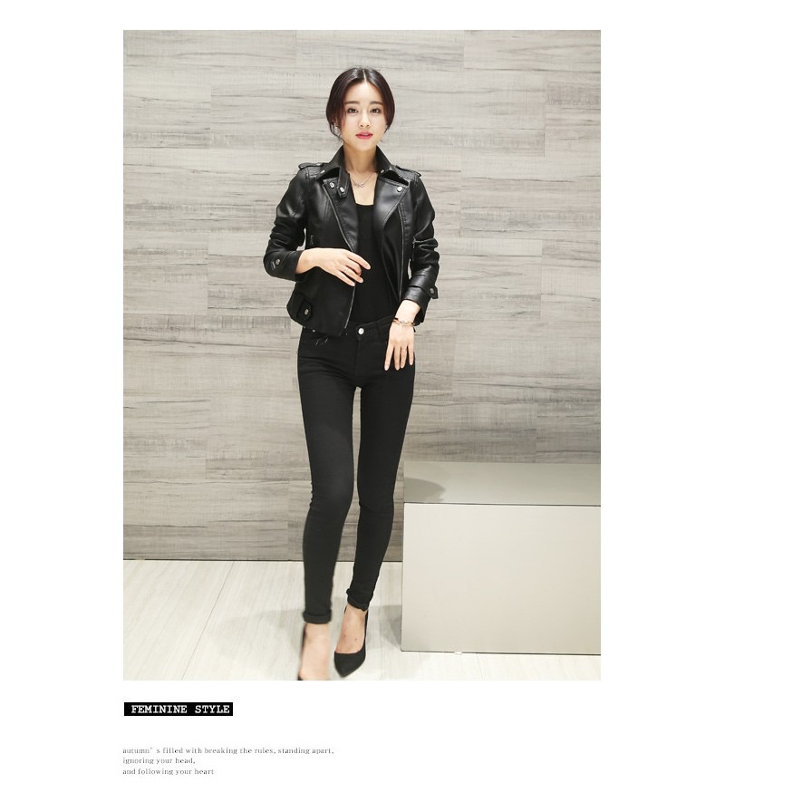 【JDUDS】【騎車必備 】韓版高級水洗皮 女皮夾克  皮衣-細節圖4