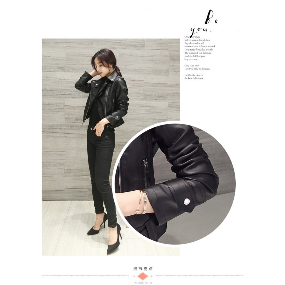 【JDUDS】【騎車必備 】韓版高級水洗皮 女皮夾克  皮衣-細節圖5