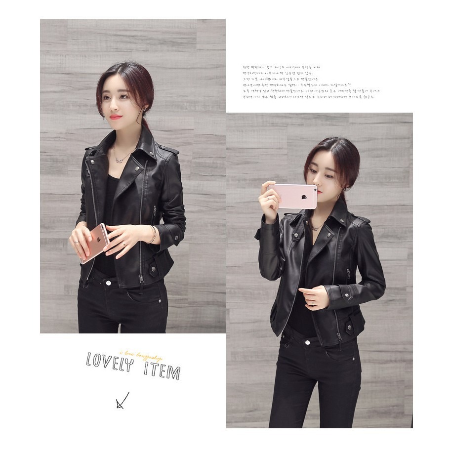 【JDUDS】【騎車必備 】韓版高級水洗皮 女皮夾克  皮衣-細節圖6