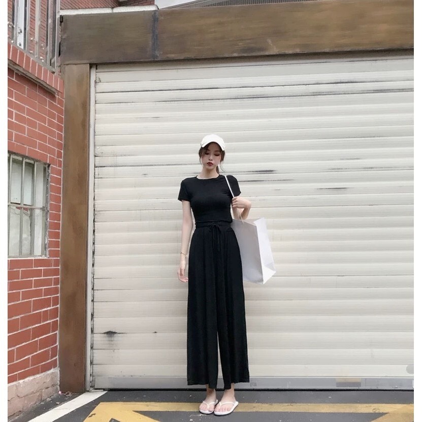 【JDUDS】莫代爾 寬褲  寬褲  抽繩褲 瑜珈褲 闊腿褲 九分褲  女長褲 薄長褲【P0003】-細節圖3