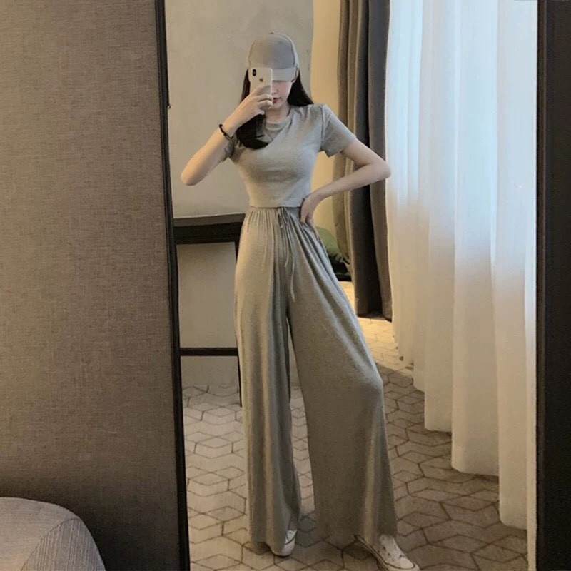 【JDUDS】莫代爾 寬褲  寬褲  抽繩褲 瑜珈褲 闊腿褲 九分褲  女長褲 薄長褲【P0003】-細節圖4