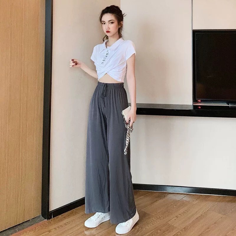 【JDUDS】莫代爾 寬褲  寬褲  抽繩褲 瑜珈褲 闊腿褲 九分褲  女長褲 薄長褲【P0003】-細節圖5