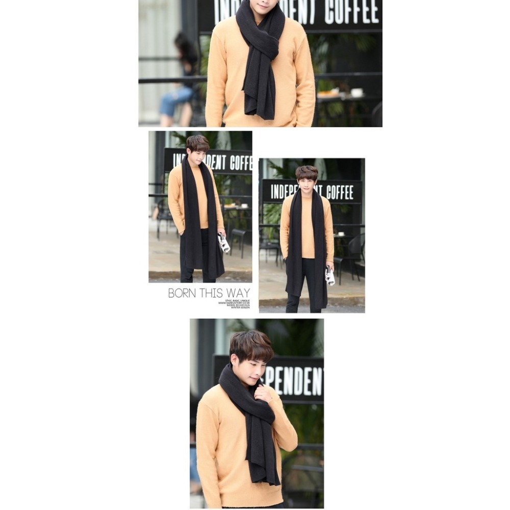 【JDUDS】男款秋冬必備配件 仿羊絨 圍巾 男生圍巾 韓系圍巾 純色圍巾 素面圍巾-細節圖9