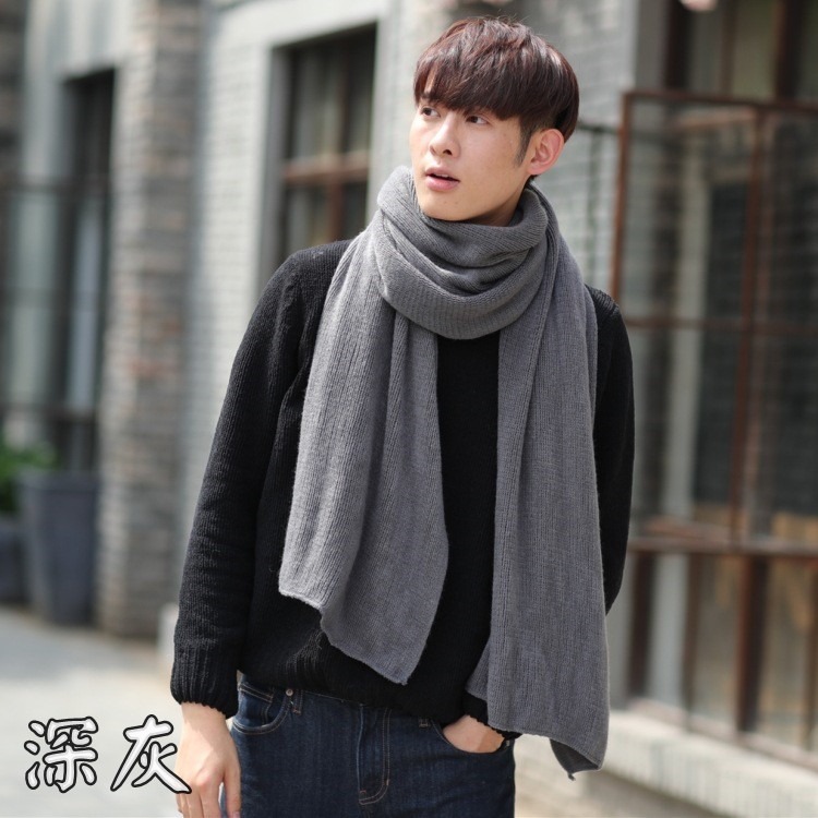 【JDUDS】男款秋冬必備配件 仿羊絨 圍巾 男生圍巾 韓系圍巾 純色圍巾 素面圍巾-細節圖3