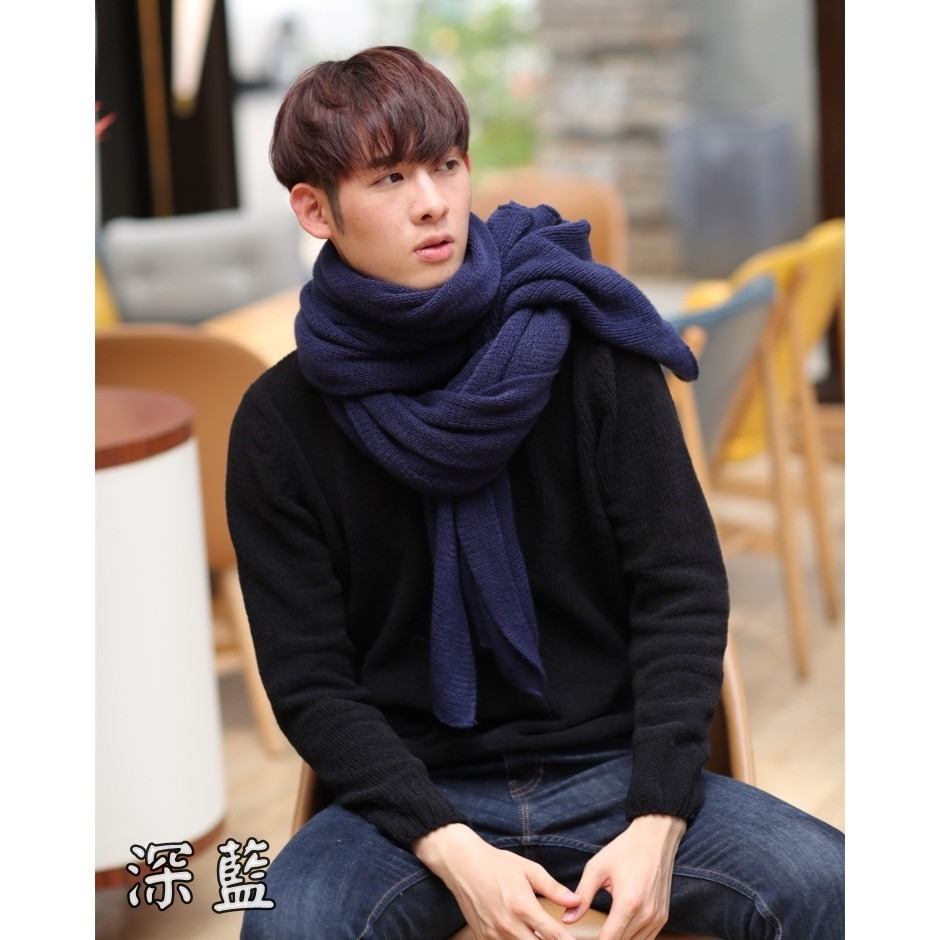 【JDUDS】男款秋冬必備配件 仿羊絨 圍巾 男生圍巾 韓系圍巾 純色圍巾 素面圍巾-細節圖5