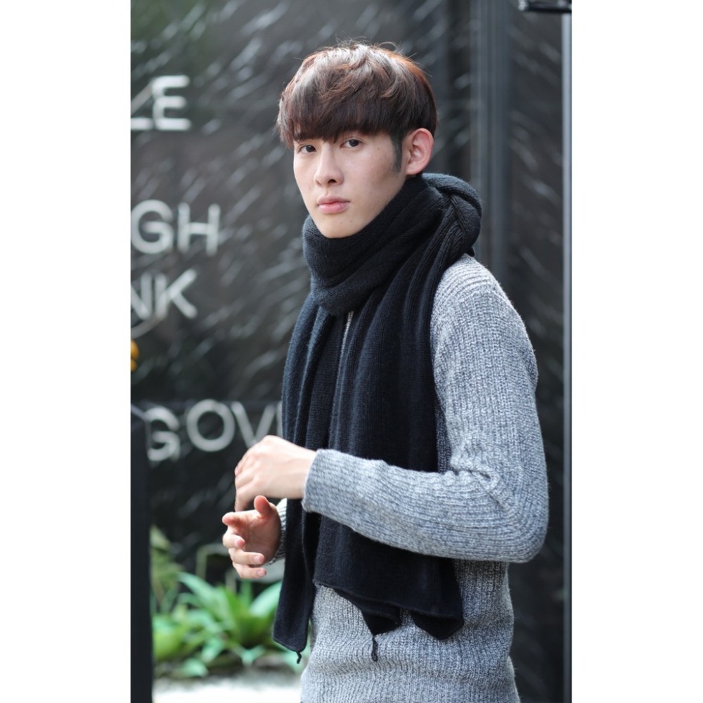 【JDUDS】男款秋冬必備配件 仿羊絨 圍巾 男生圍巾 韓系圍巾 純色圍巾 素面圍巾-細節圖8