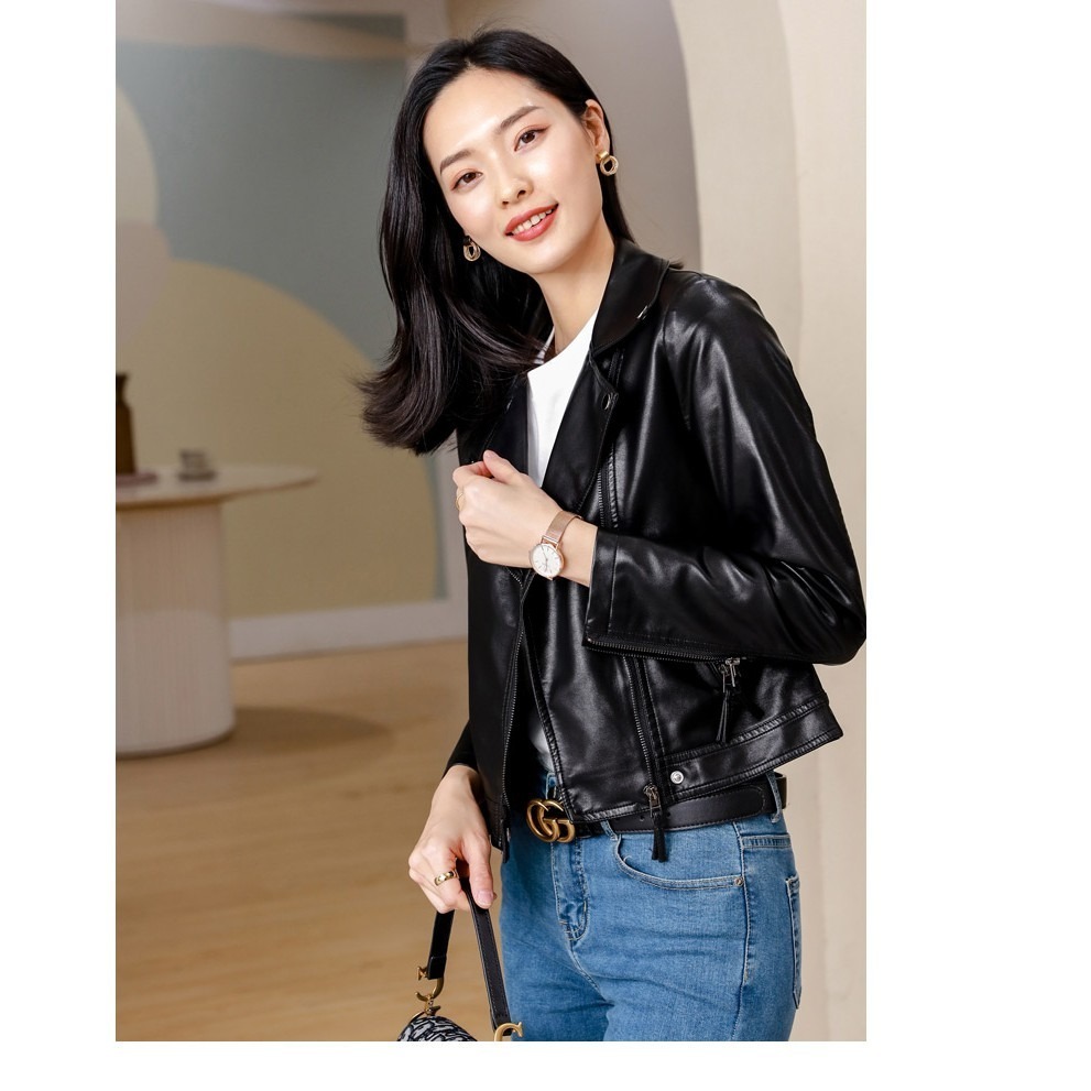 【JDUDS】 韓版 短版 修身 大尺碼 機車皮外套 正韓 百搭 韓版-細節圖5