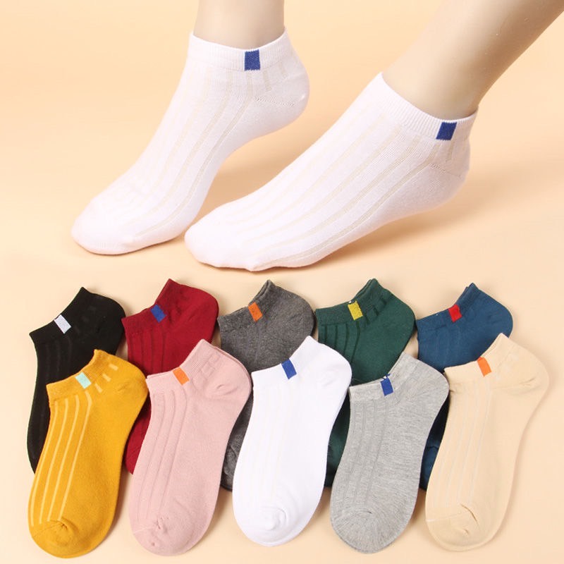 台灣出貨批發價 韓國學院風女襪 透氣純棉船襪 文青情侶淺短襪子