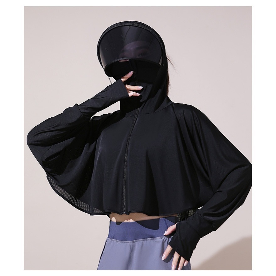 【JDUDS】<墨鏡款>冰絲防曬罩衫外套 防紫外線 寬鬆外套 冰絲涼感外套 / 新款全方位防曬披肩外套-細節圖2