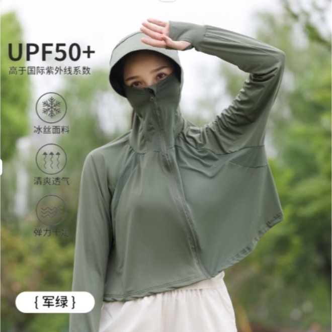 【限時購】<墨鏡款>冰絲防曬罩衫外套 防紫外線 寬鬆外套 冰絲涼感外套 / 新款全方位防曬披肩外套-規格圖8