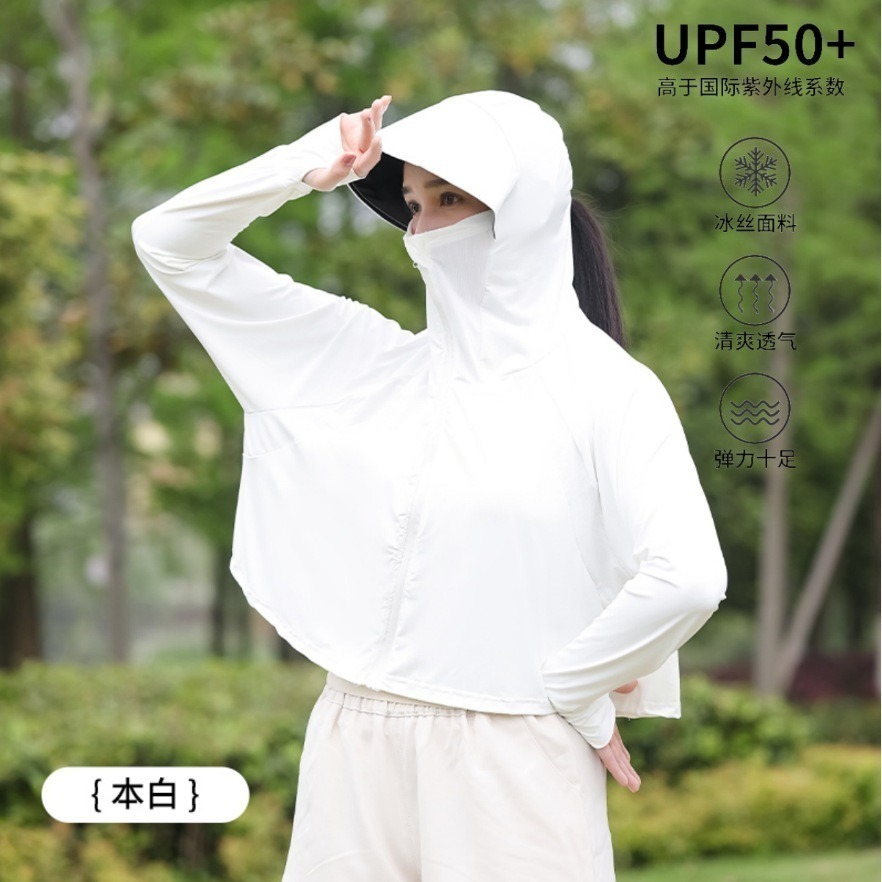 【JDUDS】<墨鏡款>冰絲防曬罩衫外套 防紫外線 寬鬆外套 冰絲涼感外套 / 新款全方位防曬披肩外套-規格圖9
