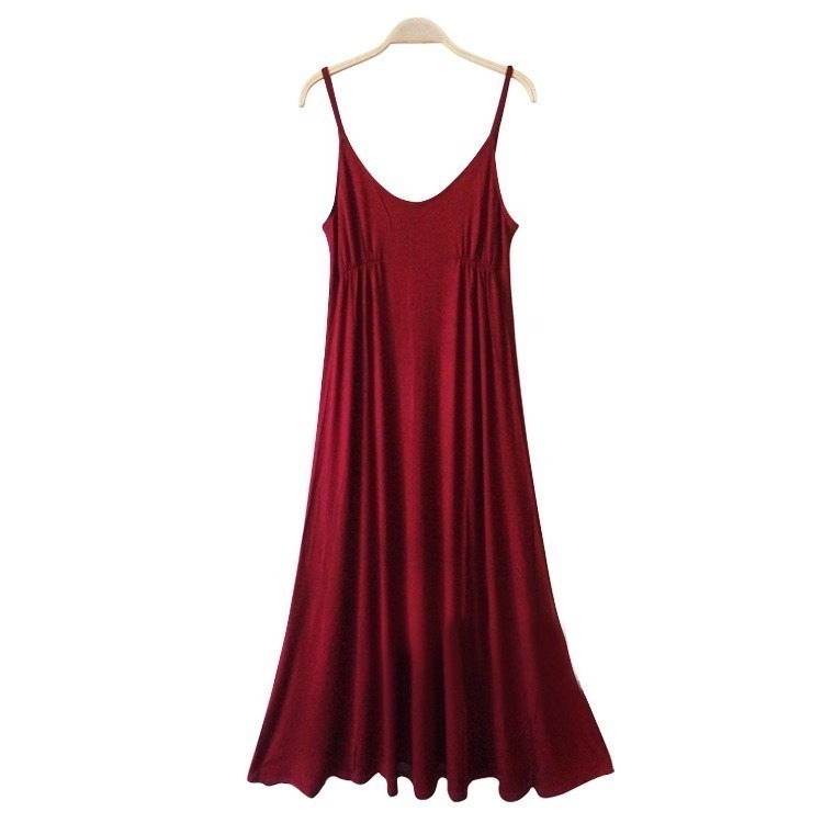 【限時購】【JDUDS】韓版 可調式 莫代爾 連衣裙 長裙 顯瘦 波西米亞 黑白條紋【SK005】-細節圖7