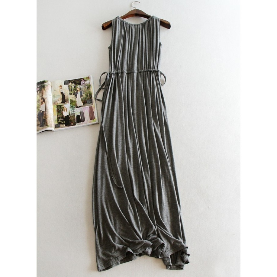 【JDUDS】韓版 女裝 莫代爾 長款 連衣裙 無袖 打底裙 韓版 時尚 長裙 正韓 親膚舒適-細節圖6