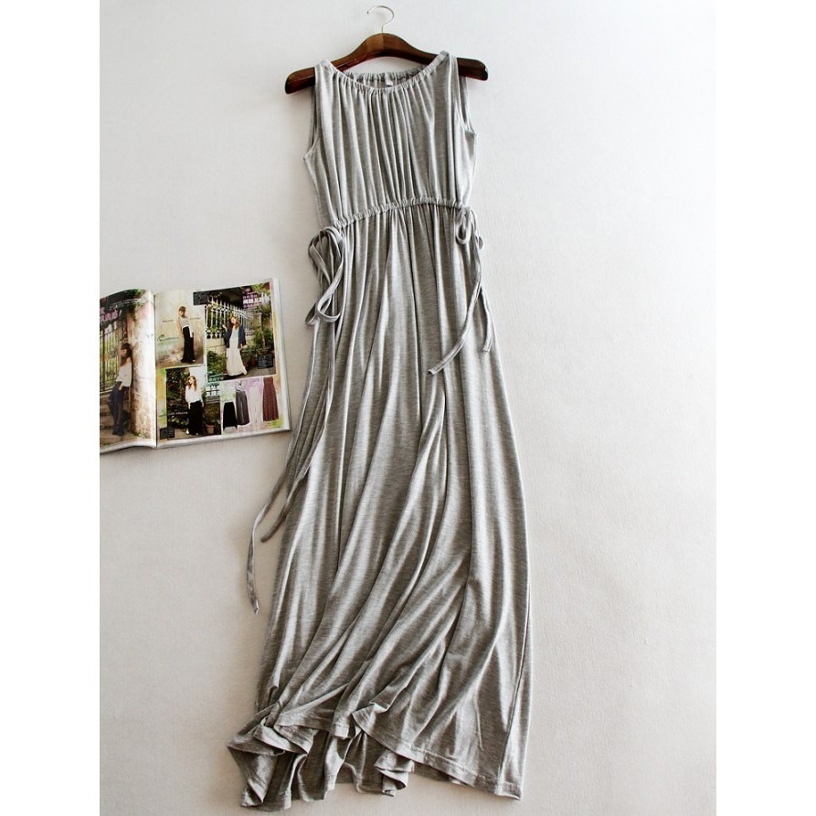 【JDUDS】韓版 女裝 莫代爾 長款 連衣裙 無袖 打底裙 韓版 時尚 長裙 正韓 親膚舒適-細節圖7