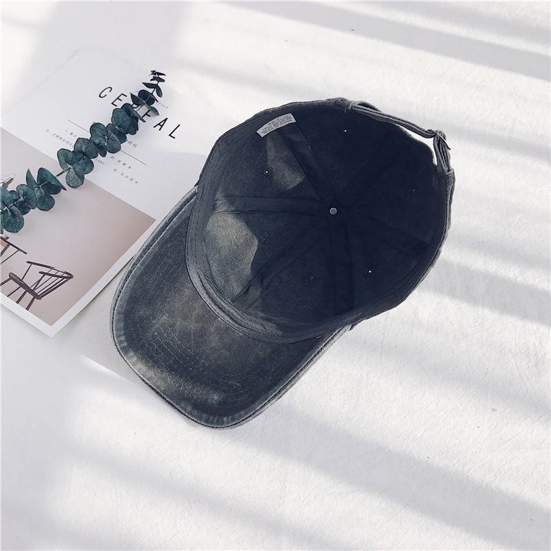 【JDUDS】百搭復古水洗做舊鴨舌帽牛仔棉帽子-細節圖5