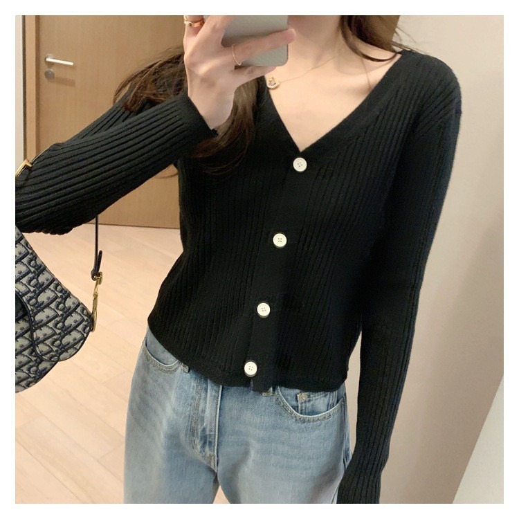 【JDUDS】針織鈕扣外套  秋冬外套 外搭 針織 毛衣 長袖針織上衣 chic上衣 薄外套 針織外套-細節圖2