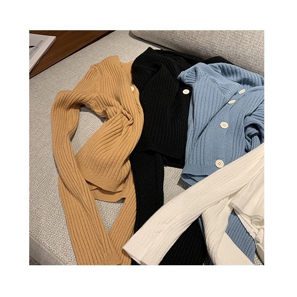 【JDUDS】針織鈕扣外套  秋冬外套 外搭 針織 毛衣 長袖針織上衣 chic上衣 薄外套 針織外套-細節圖8