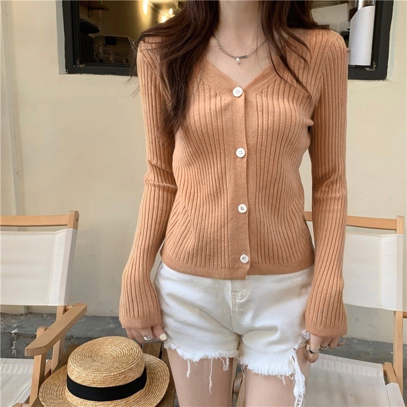 【JDUDS】針織鈕扣外套  秋冬外套 外搭 針織 毛衣 長袖針織上衣 chic上衣 薄外套 針織外套-規格圖9