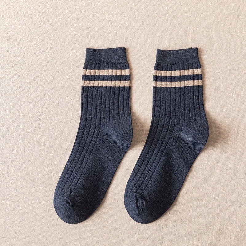 【JDUDS】文青風 中筒襪 中筒襪 長襪 男襪 女襪 襪子 襪 毛巾襪 條紋襪 棉襪 七色可選-規格圖9