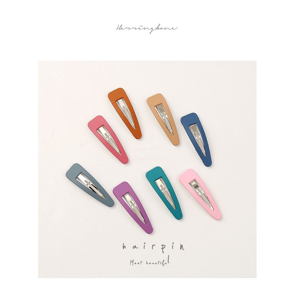 【JDUDS】韓國时尚彩色发夹 馬卡龍色磨砂ins網紅BB夾小發夾劉海夾邊夾頂夾子-細節圖2