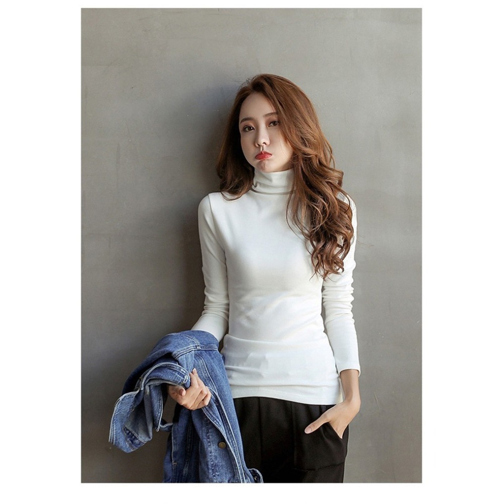 【JDUDS】高領打底衫女長袖秋冬高領套頭長袖T恤 套頭 高領上衣 打底上衣 內搭上衣 保暖衣-細節圖5