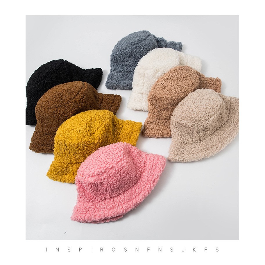 【JDUDS】秋冬羔羊毛漁夫帽 毛毛帽 毛絨帽 漁夫帽 羊羔毛帽子 素面漁夫帽 保暖 時尚 網紅款 帽子-細節圖2