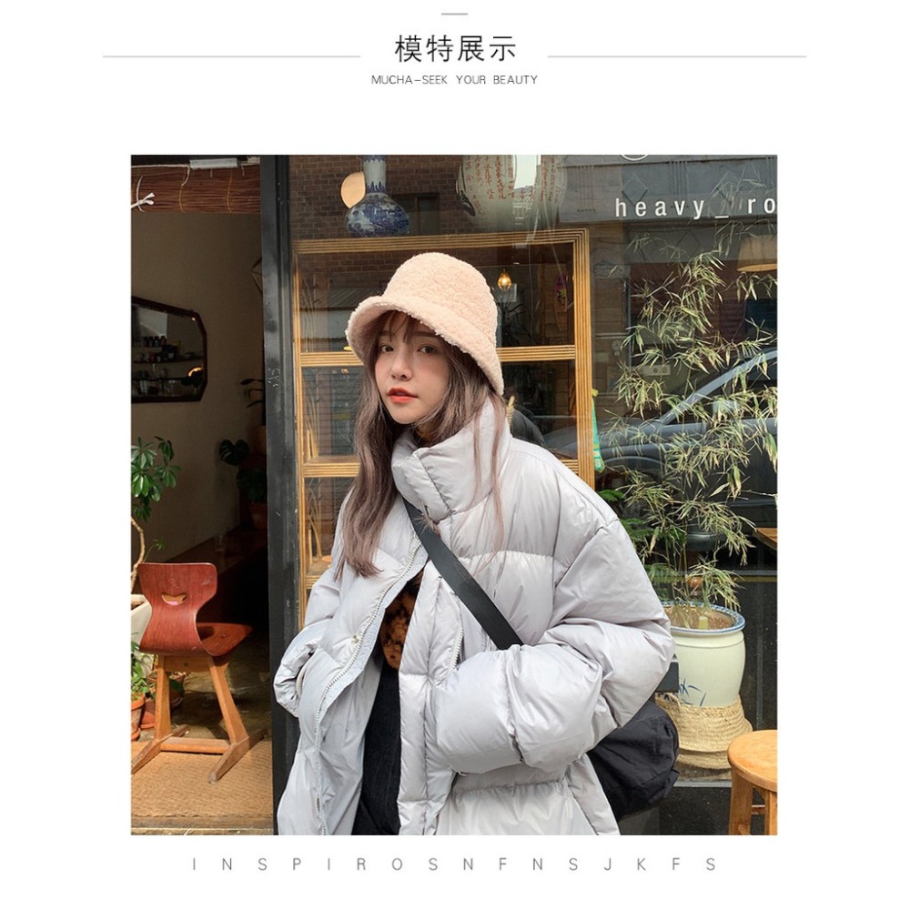 【JDUDS】秋冬羔羊毛漁夫帽 毛毛帽 毛絨帽 漁夫帽 羊羔毛帽子 素面漁夫帽 保暖 時尚 網紅款 帽子-細節圖4