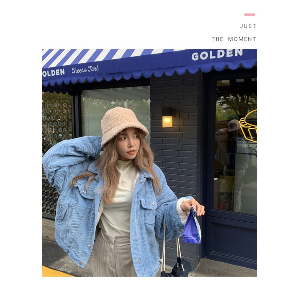 【JDUDS】秋冬羔羊毛漁夫帽 毛毛帽 毛絨帽 漁夫帽 羊羔毛帽子 素面漁夫帽 保暖 時尚 網紅款 帽子-細節圖5