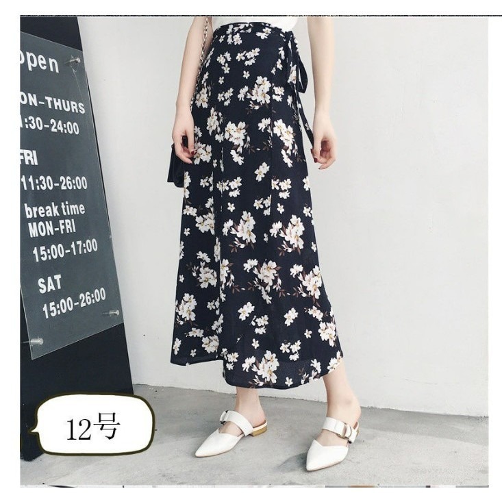 【JDUDS】碎花開衩開岔長裙 長裙裙子開衩裙女神網美風日系碎花性感 綁帶長裙 雪紡裙一片裙沙灘裙-規格圖10