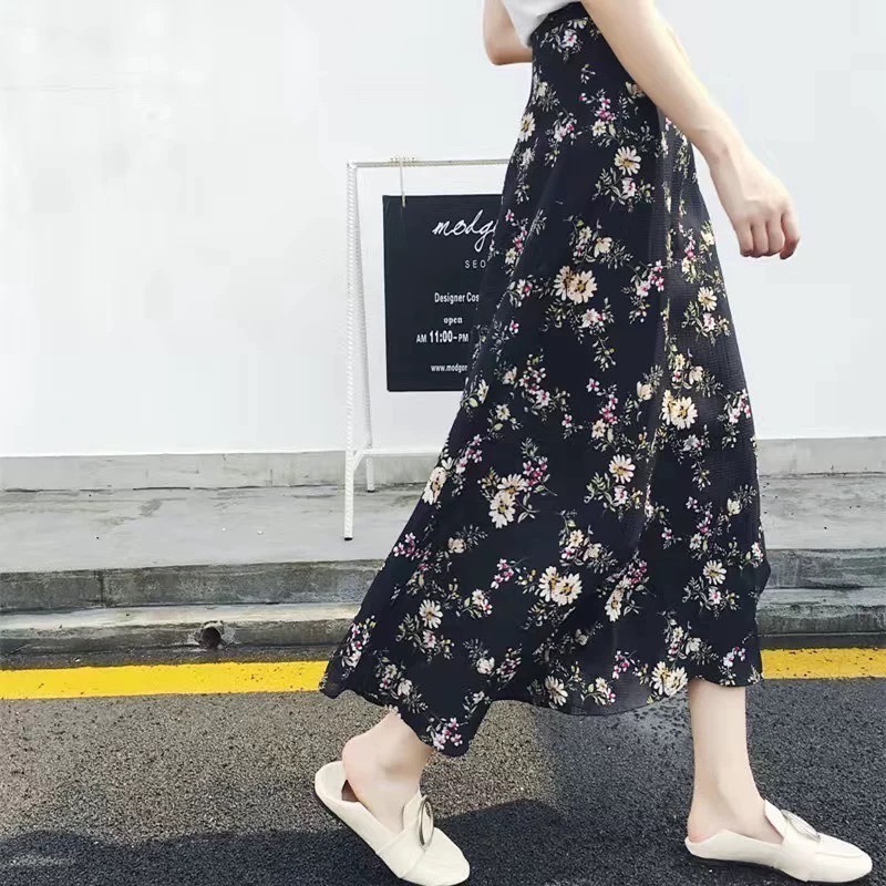 【JDUDS】碎花開衩開岔長裙 長裙裙子開衩裙女神網美風日系碎花性感 綁帶長裙 雪紡裙一片裙沙灘裙-規格圖10