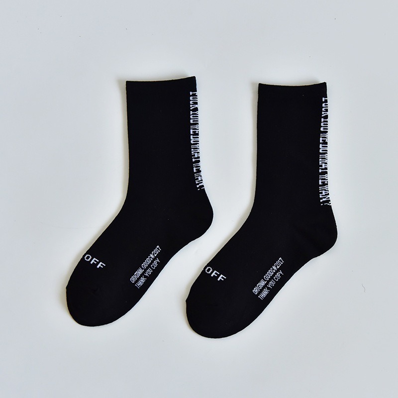 【JDUDS】條紋/字母 中筒襪 潮流必備單品 襪子 長襪 中筒襪 男女皆可穿 兩款兩色-規格圖9