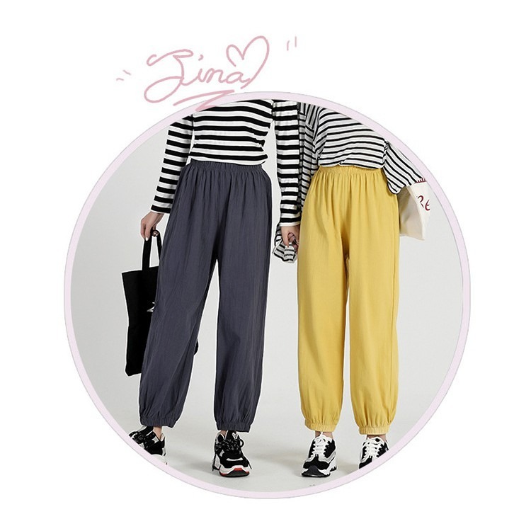 【JDUDS】棉麻九分褲秋季薄款直筒寬鬆褲休閒褲女水洗褲爆款哈倫褲小腳褲 顯瘦 學生 抽繩褲 大碼-細節圖6